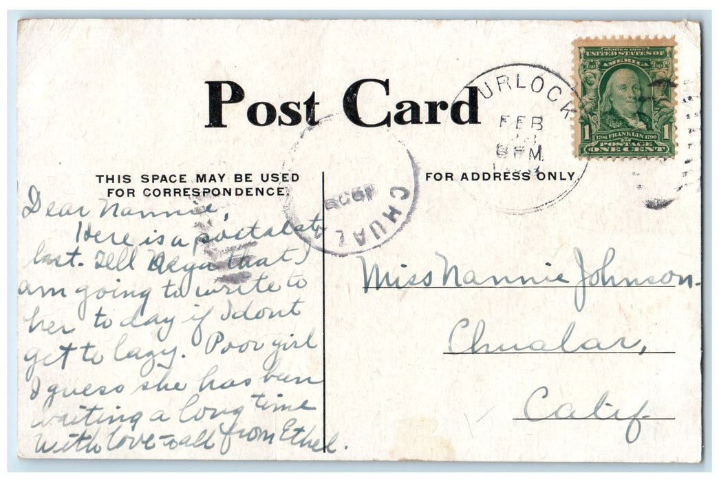 1909 Medinah Temple Exterior Roadside Chicago Illinois IL Posted Shops Postcard