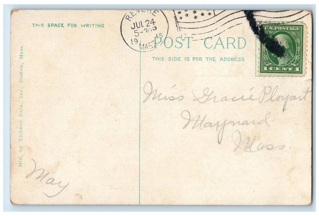 1915 A Sunday Afternoon At Revere Beach Massachusetts MA Posted Vintage Postcard