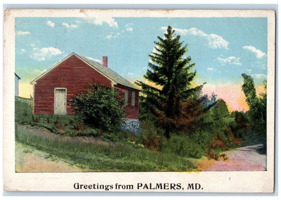 1922 Greetings From Palmers Cabins Scene Maryland MD Posted Vintage Postcard