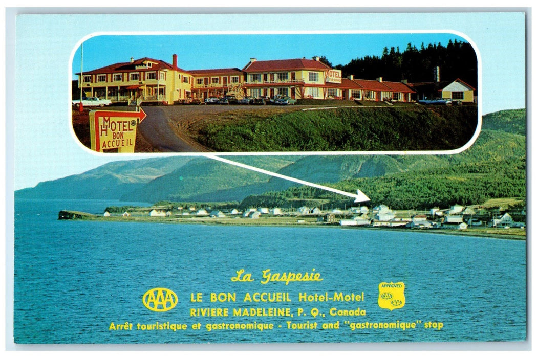 c1960s Le Bon Accueil Hotel-Motel Riviere Madeline Quebec Canada CA Postcard