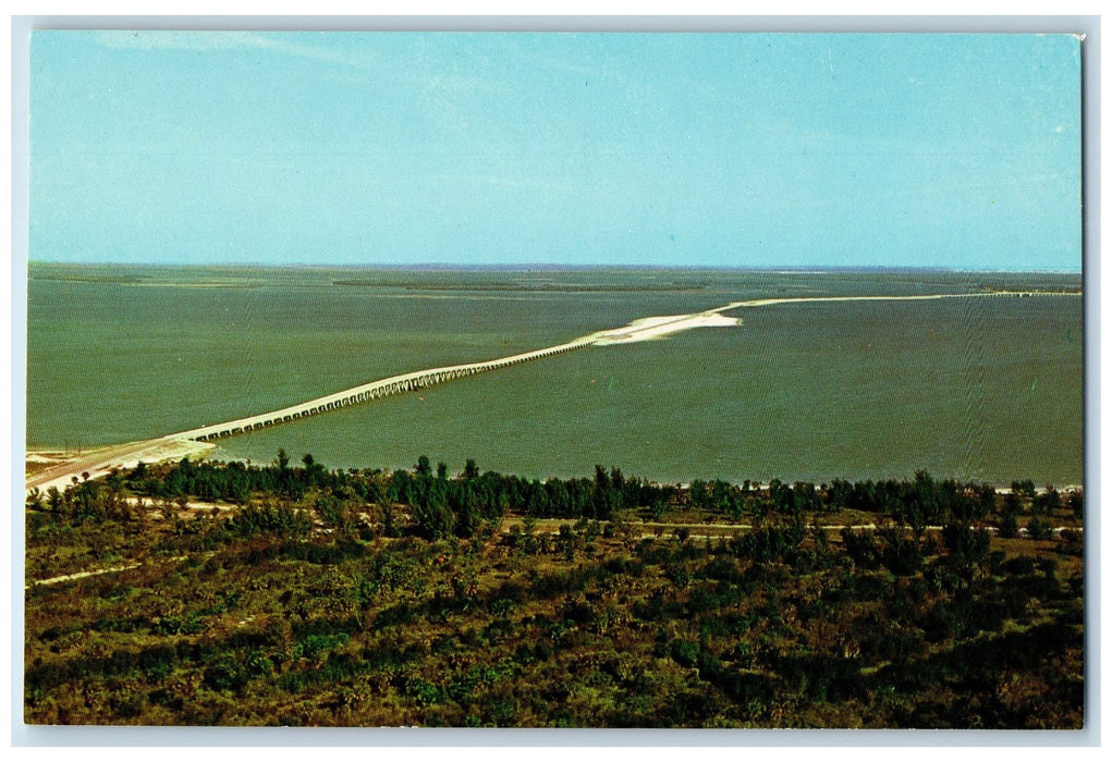 c1960s Aerial View Couseway Tropical Sanibal Captiva Islands Florida FL Postcard