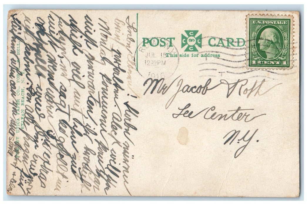 1916 Railroad Now Named Main Street Slyvan Beach New York NY Posted Postcard