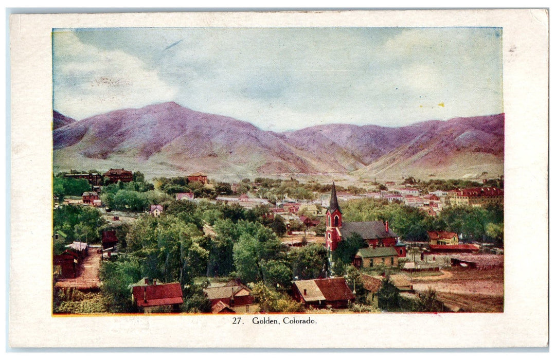 c1905s Bird's-Eye View Of Golden Scene Colorado CO Unposted Embossed Postcard