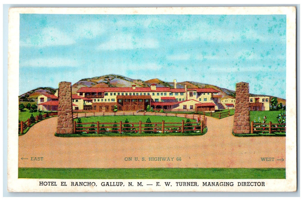 c1960s Hotel El Rancho Exterior Roadside Gallup New Mexico NM Unposted Postcard