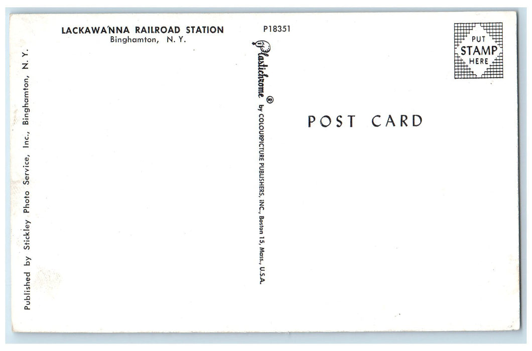 c1960s Lackawanna Railroad Station Exterior Binghamton NY Unposted Cars Postcard