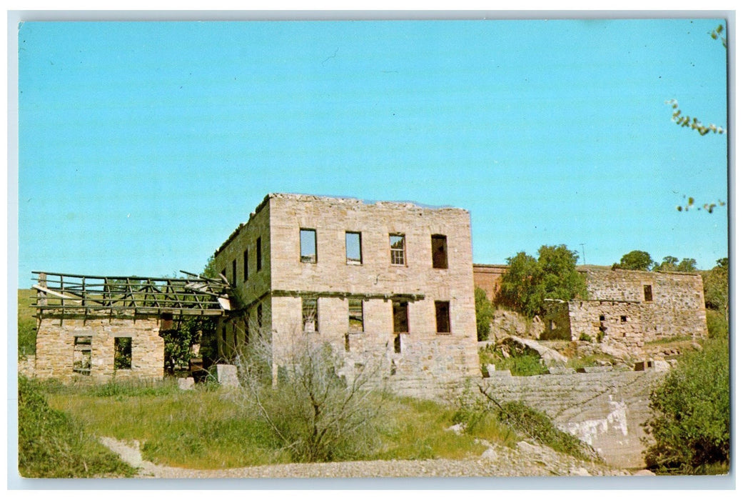 c1960s Ruins Of Grist Mill And Saw Mill Scene Knights Ferry CA Unposted Postcard