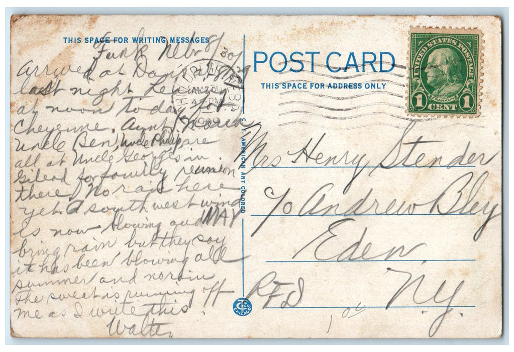 1909 Nebraska State Penitentiary Exterior Lincoln Nebraska NE Posted Postcard