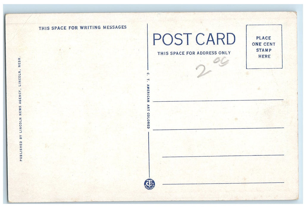 c1940s 13th Street Looking North Buildings Scene Lincoln Nebraska NE Postcard