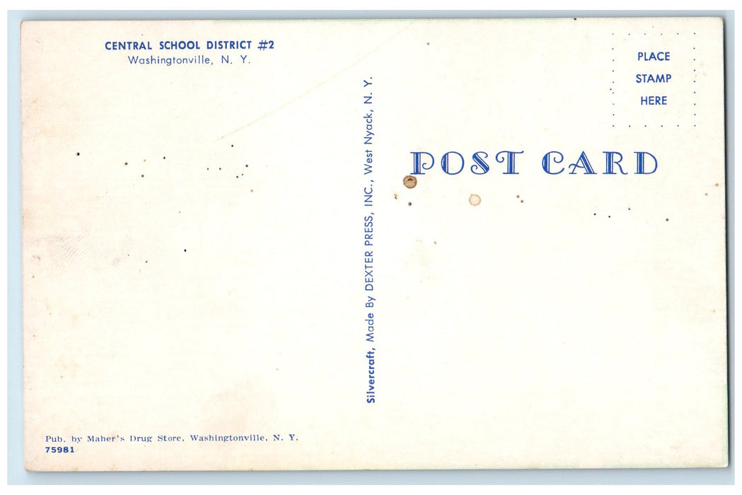 c1920s Central School District Washingtonville New York NY Posted Trees Postcard