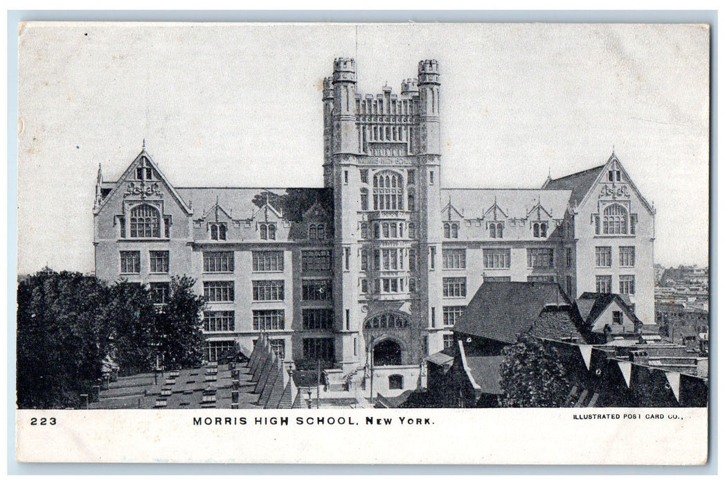 c1905s Morris High School Exterior Roadside Bronx New York NY Unposted Postcard