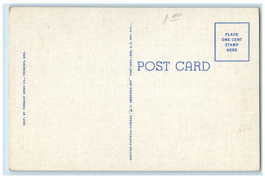 c1920s Main Street Looking South Fremont Nebraska NE Unposted Coca-Cola Postcard