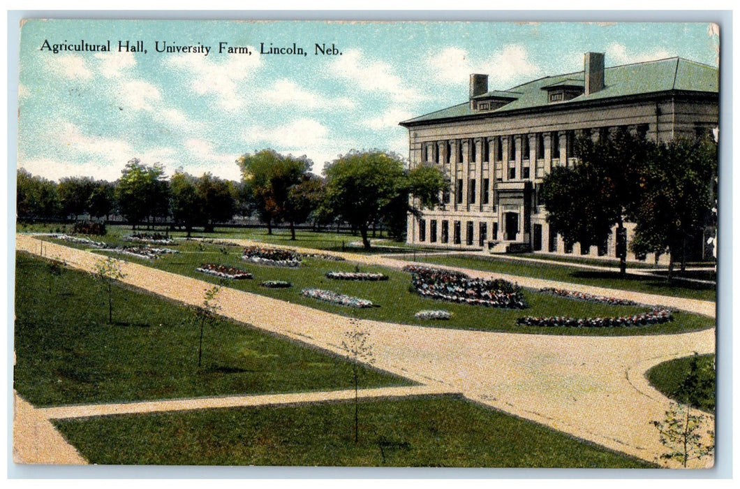1911 Agricultural Halll University Farm Lincoln Nebraska NE Posted Tree Postcard