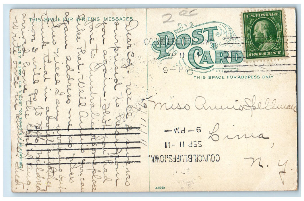 1911 Agricultural Halll University Farm Lincoln Nebraska NE Posted Tree Postcard