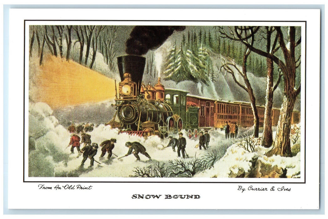 1960 Snow Bond From Old Print Steam Train Scene Midvale Idaho ID Posted Postcard