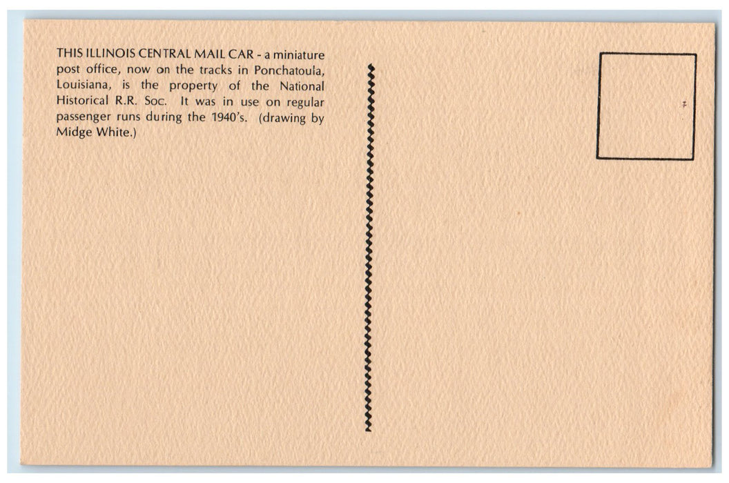 c1960s The Illinois Central Mail Car Art Gallery Illinois IL Unposted Postcard