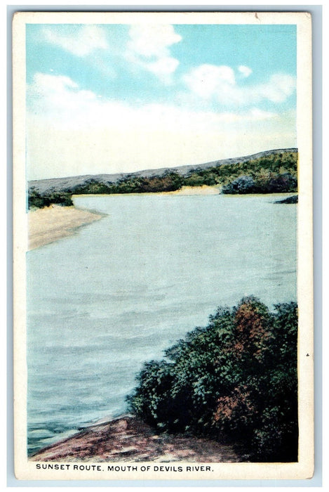 c1920s Sunset Route Mouth Of The Devils River Texas TX Unposted Vintage Postcard