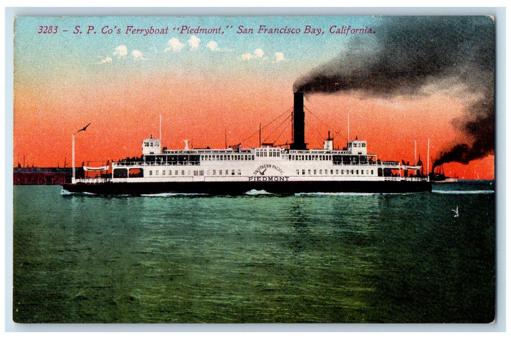 c1940s South Pacific Company's Ferryboat Piedmont San Francisco Bay CA Postcard