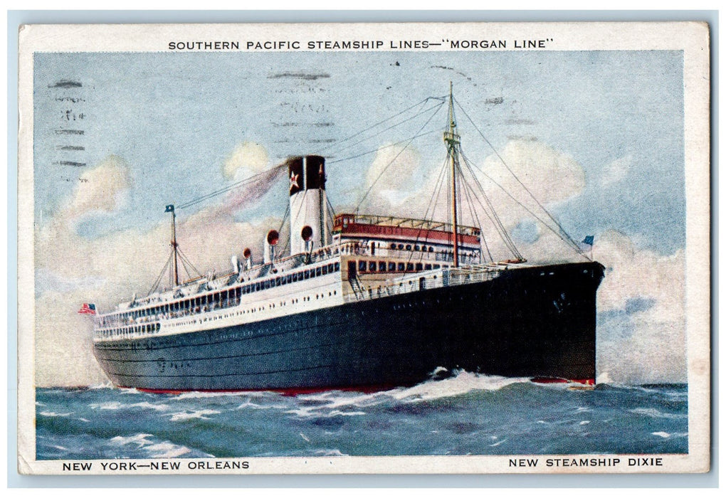 1932 Southern Pacific Steamship Lines Morgan Line New Orleans LA Posted Postcard