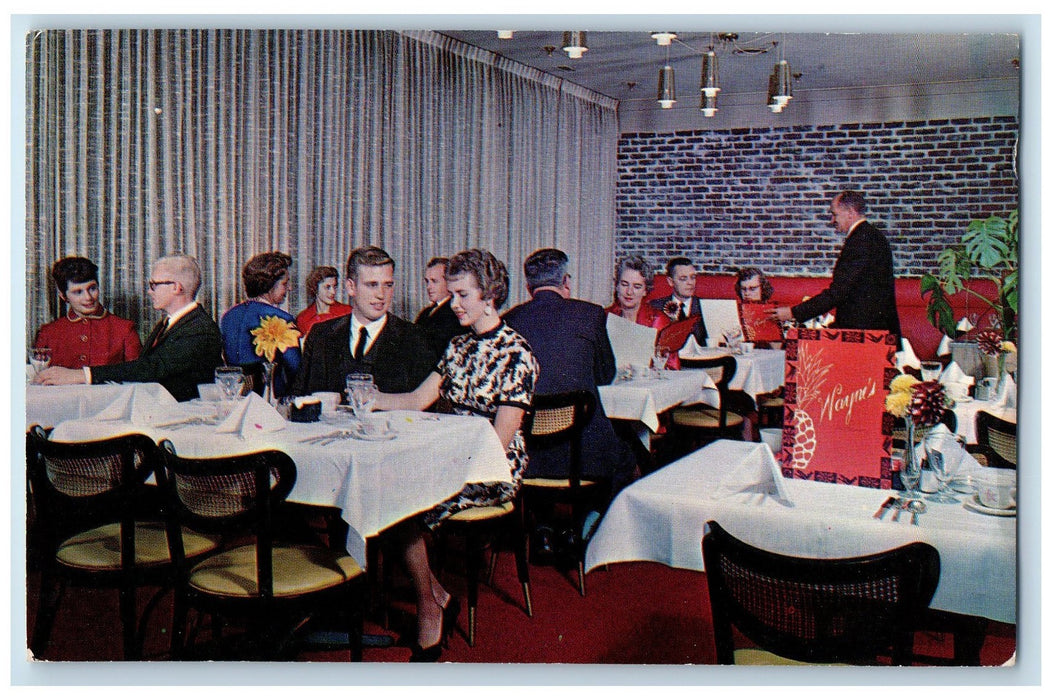 c1950's Waynes Restaurant Guests Dining Tables Lynnwood Washington WA Postcard