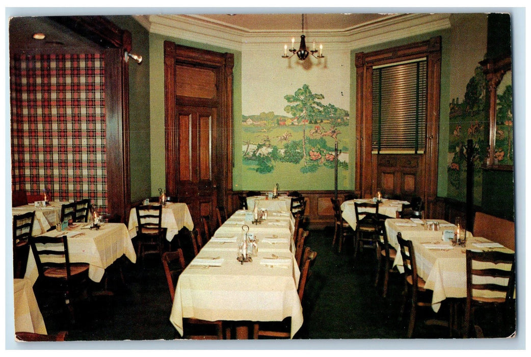 c1950's Tally Ho Restaurant Dining Set Up Washington DC Advertising Postcard