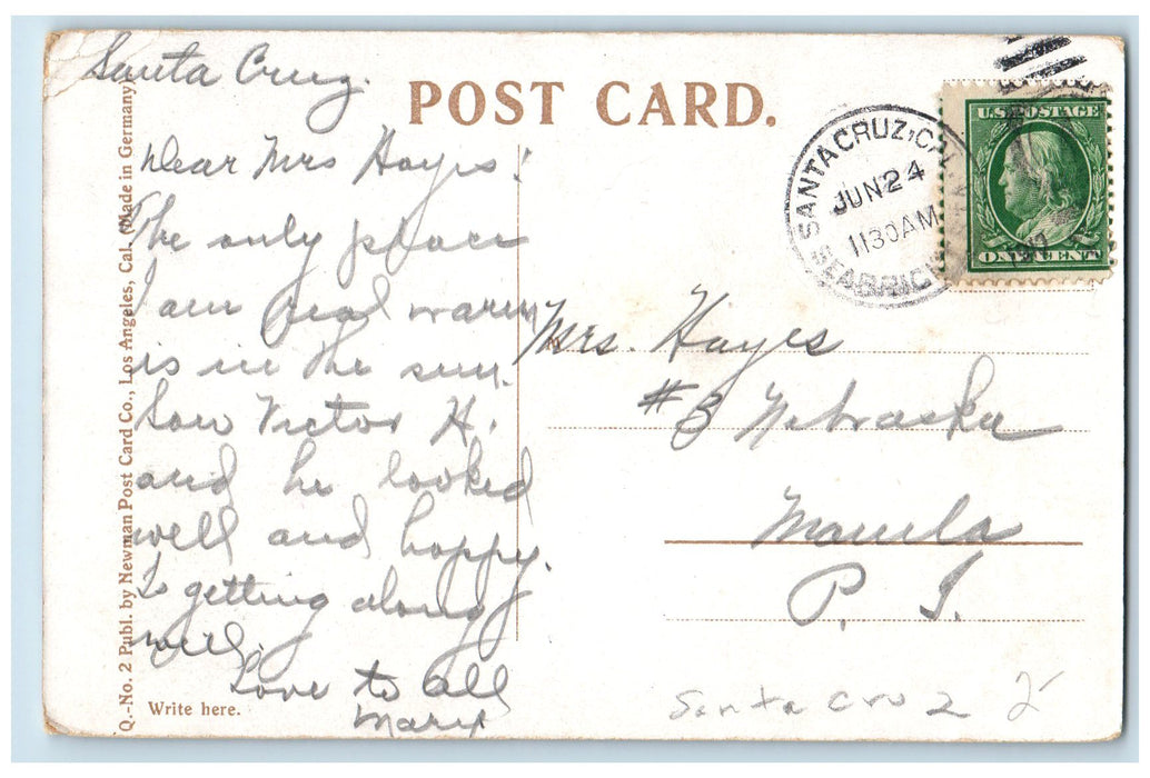 1917 Salvitiera Row Stanford University Stanford California CA Posted Postcard