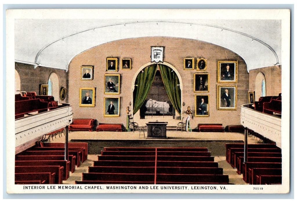c1920's Lee Memorial Chapel Washington & Lee University Lexington VA Postcard