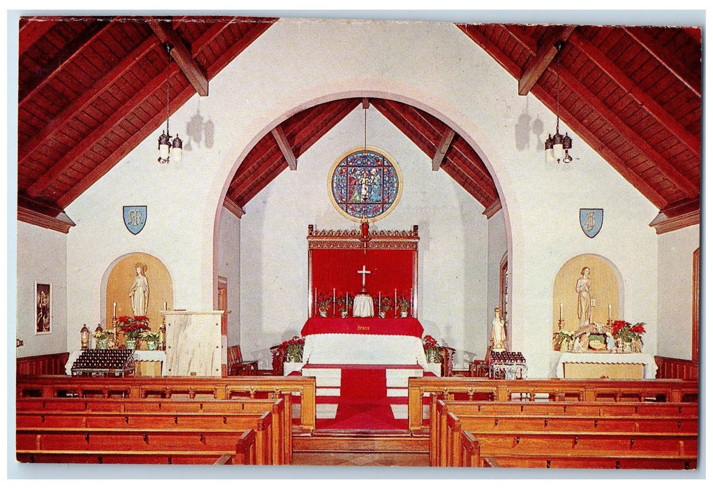 c1905 St. Joseph's Church Interior Altar Hope Valley Rhode Island RI Postcard