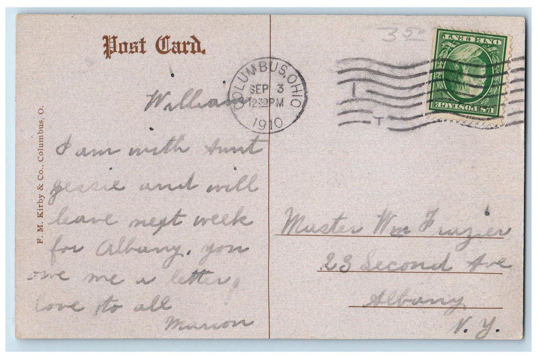 1910 OSU Gymnasium & Armory Building Tower Fields Entrance Columbus Postcard