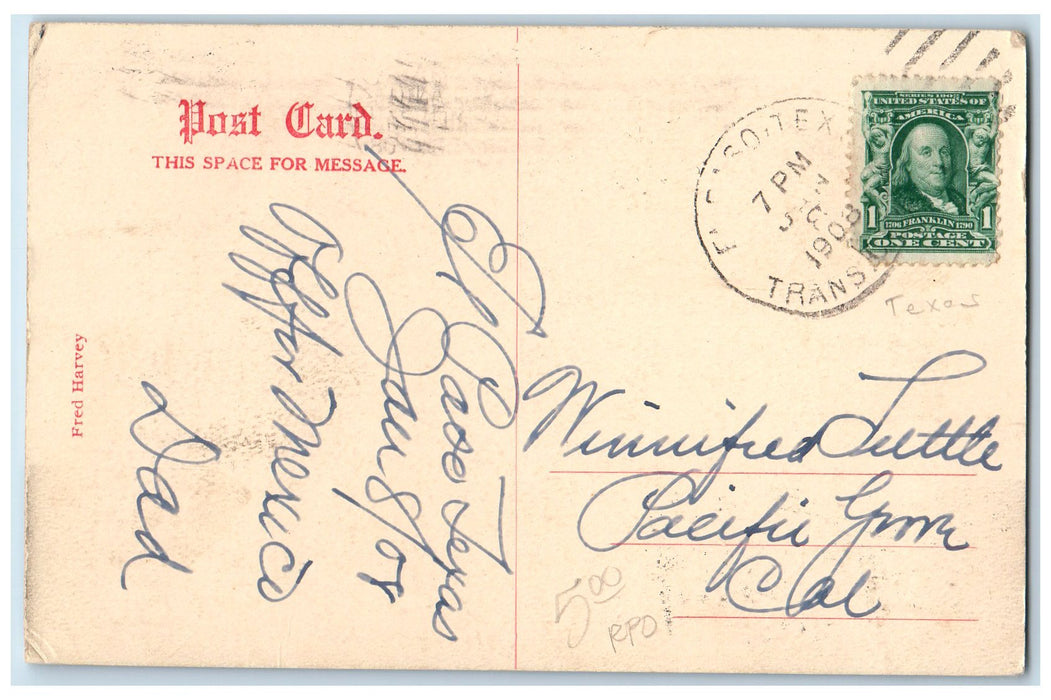 1908 Old Spanish Trunk Albequerque Indian Building El Paso Texas TX Postcard