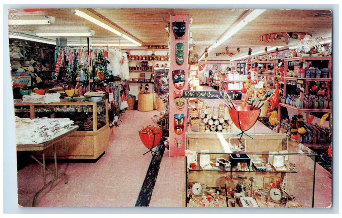 c1950's Mexico Shop Bazaar Gift Items Interior Dillon South Carolina SC Postcard