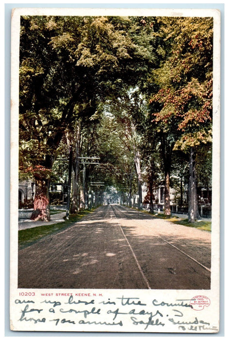 1909 West Street Residence Scene Keene New Hampshire NH Posted Vintage Postcard