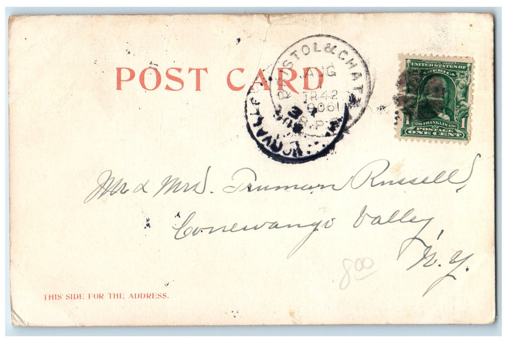 1906 Chattanooga & Missionary Ridge Birds-Eye View Tennessee TE Posted Postcard