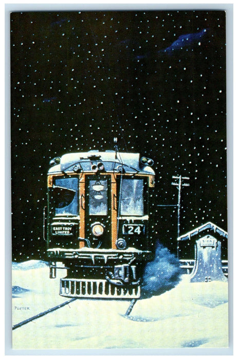 c1950's Milwaukee Electric Railway Interurban Car Train Heavy Weight Postcard