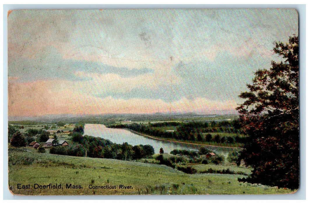1909 Connecticut River East Deerfield Massachusetts MA Posted Vintage Postcard