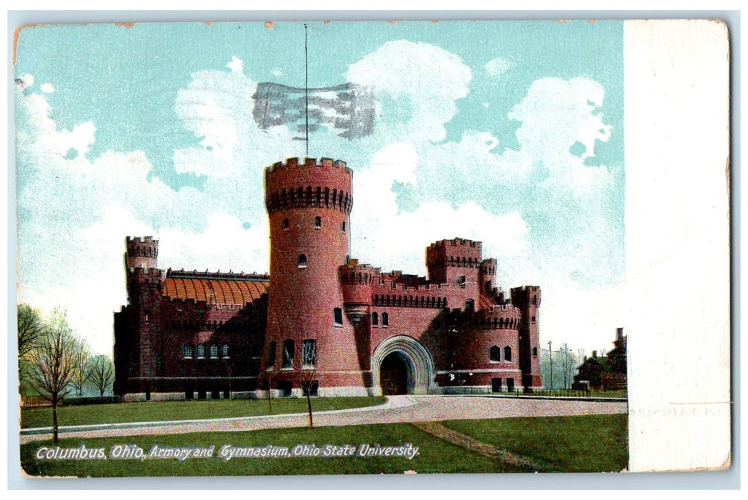 1910 Armory & Gymnasium Ohio State University Building Columbus Ohio OH Postcard