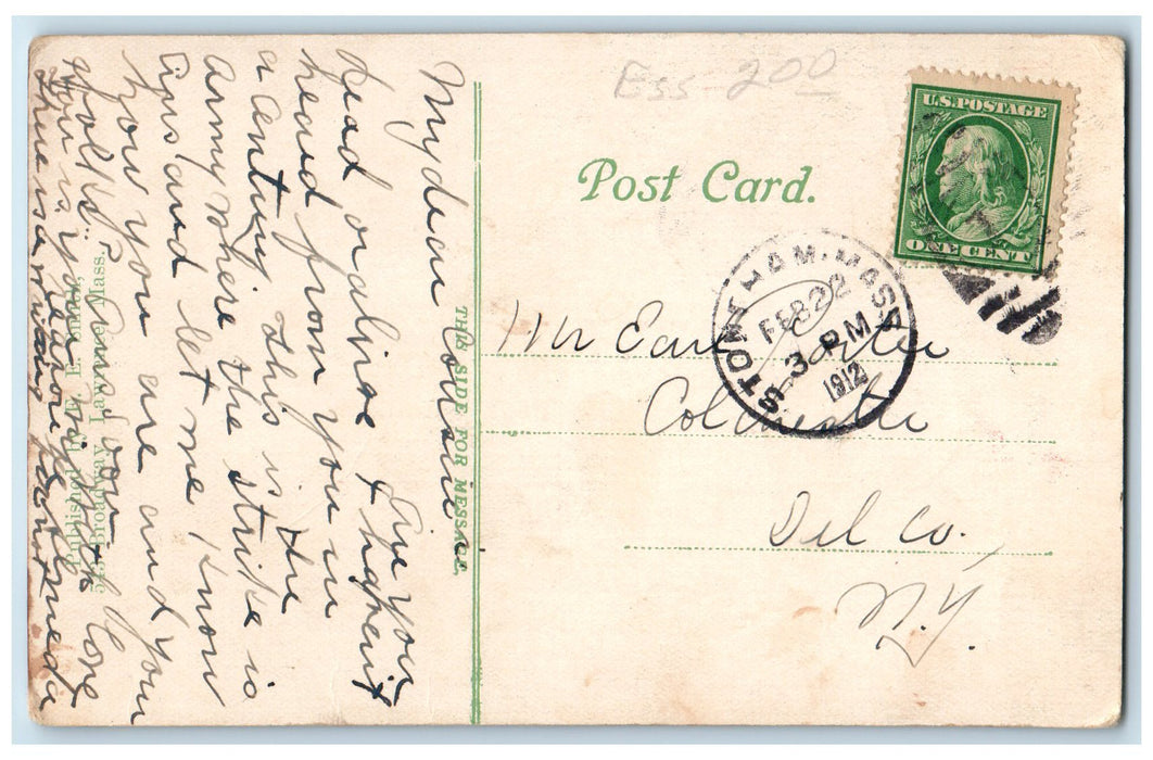 1912 Armory Building Tower Wagon Dirt Road Lawrence Massachusetts MA Postcard