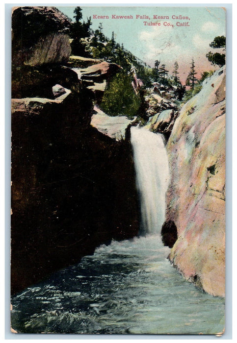 1909 Kearn Kaweh Falls Kearn Canyon Tulare County California CA Posted Postcard