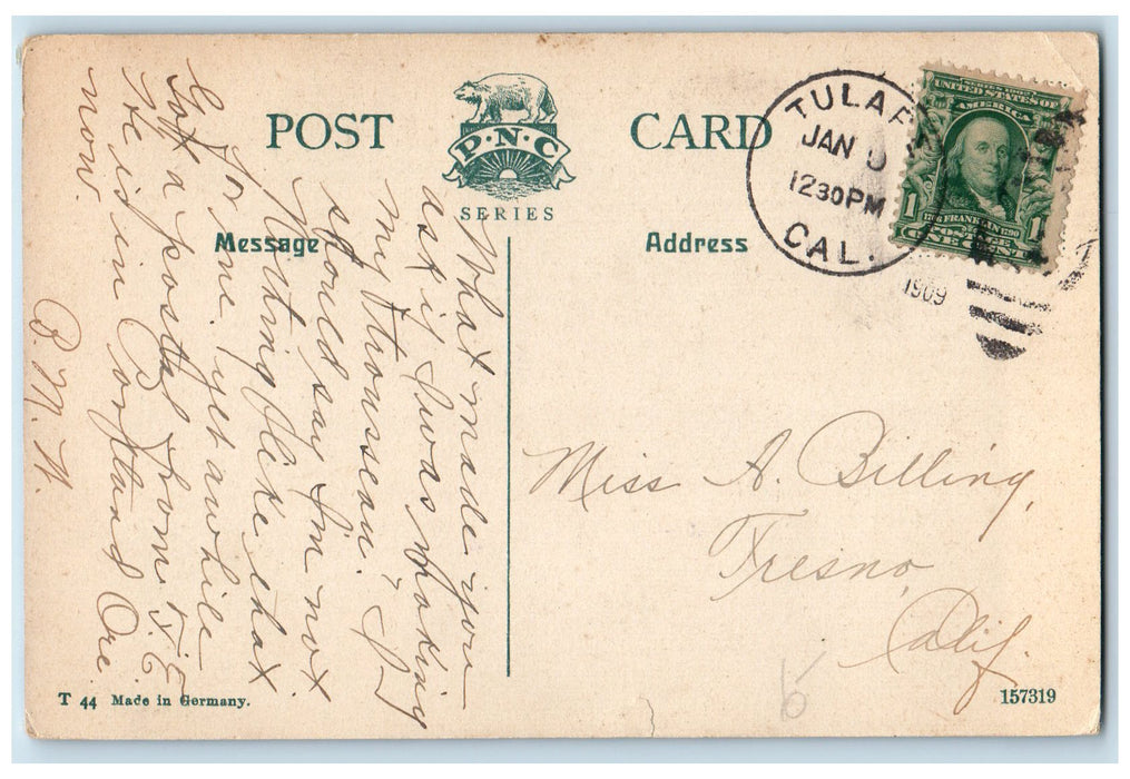 1909 Kearn Kaweh Falls Kearn Canyon Tulare County California CA Posted Postcard