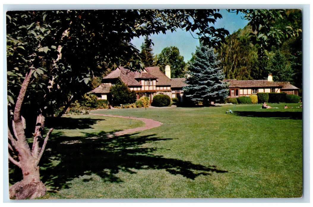 c1950 Vacation For Day Adobe Creek Lodge Restaurant Los Altos Hills CA Postcard