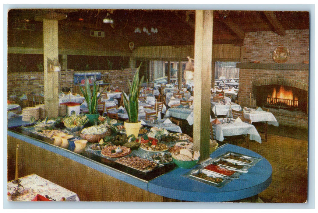 c1950's El Nido Ranch Dining Room Restaurant Lafayette California CA Postcard