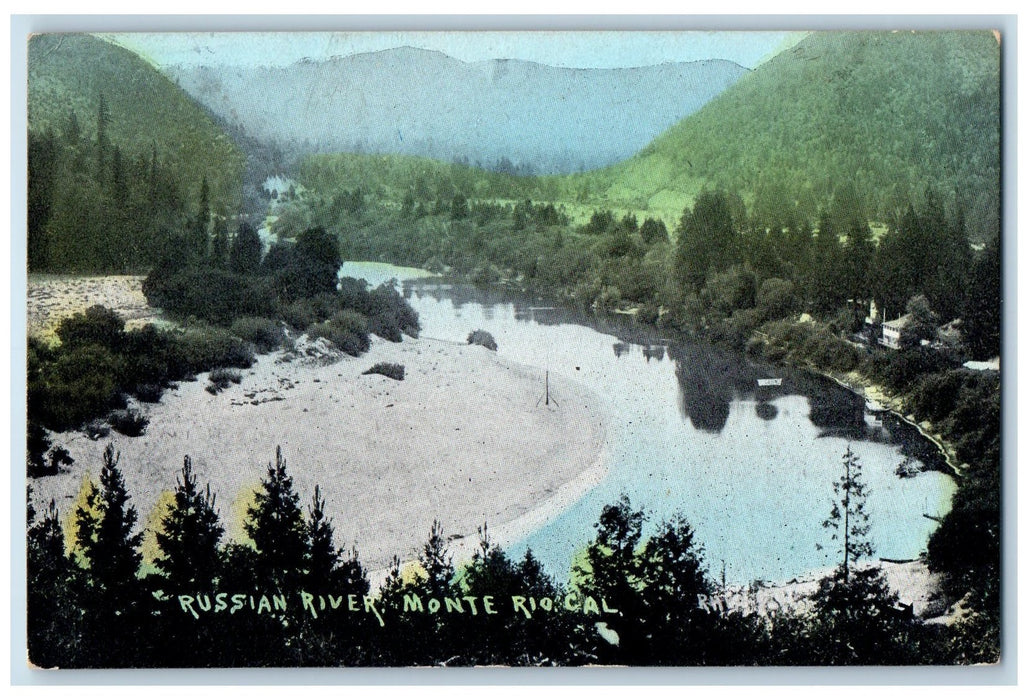 1912 Russian River Hills Trees Scene At Monte Rio California CA Posted Postcard