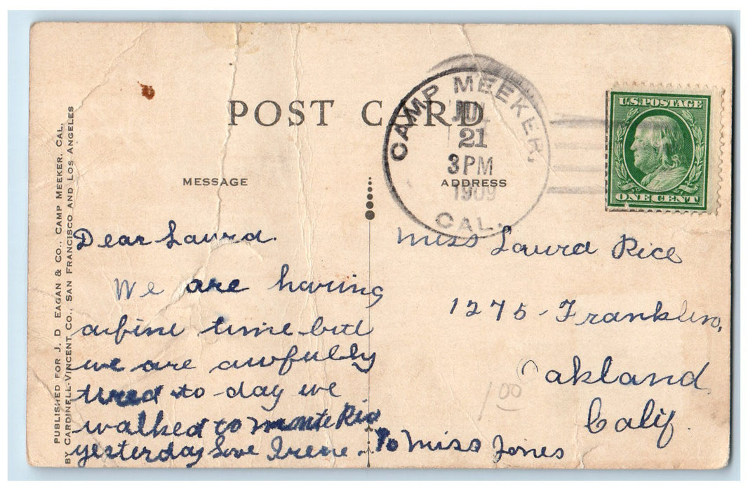 1909 Litch Entrance To St. Dorothy's Rest Camp Meek California CA Trees Postcard