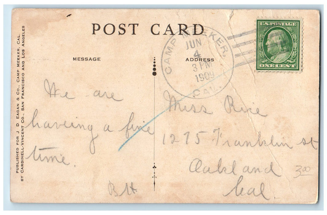 1909 Litch Entrance To St. Dorothy's Rest Camp Meeker California CA Postcard