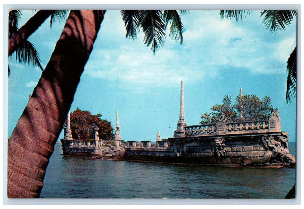 c1960s Stone Barge Viscaya Dade County Art Museum Miami Florida FL Postcard