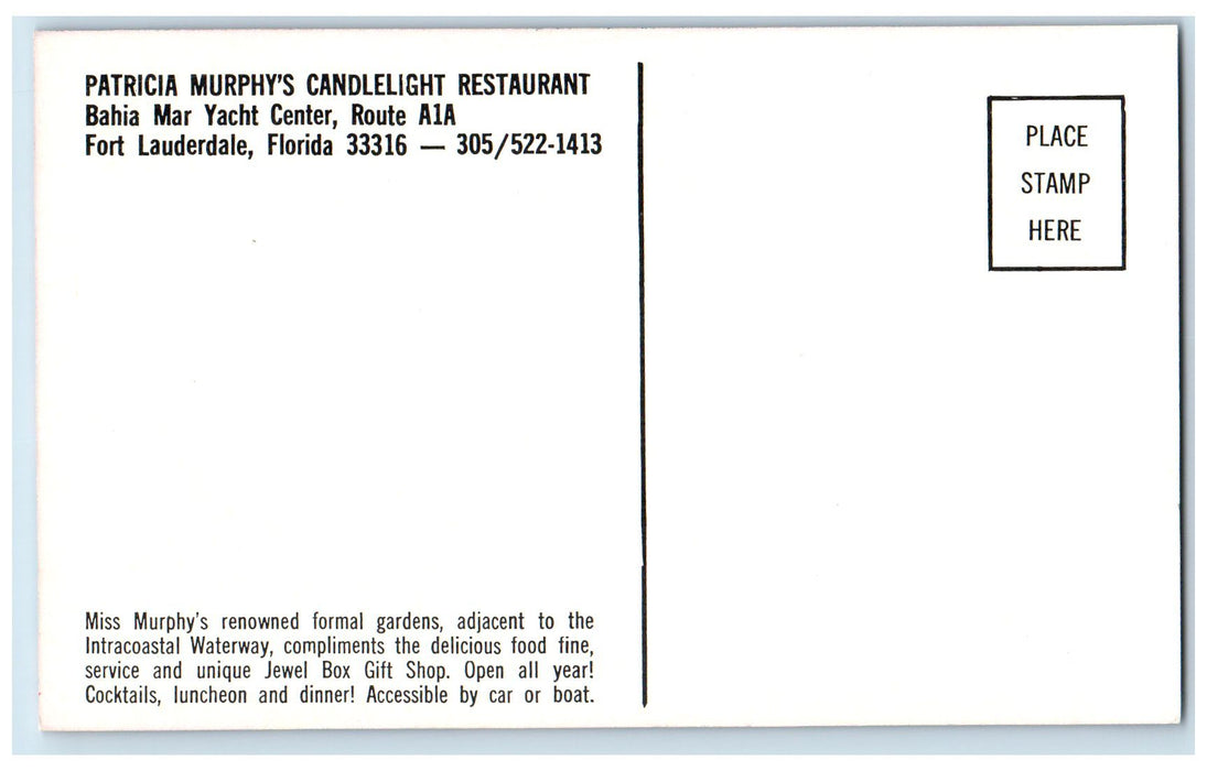 c1960s Patricia Murphy's Candlelight Restaurant Fort Lauderdale FL Tree Postcard