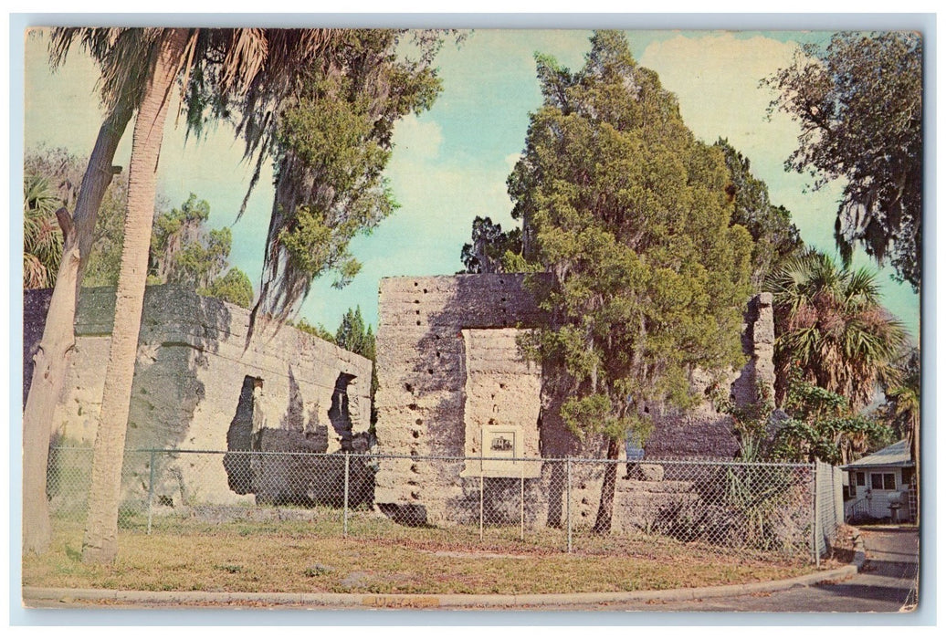 1966 Ruins Of Old Braden Castle Scene Bradenton Florida FL Posted Trees Postcard