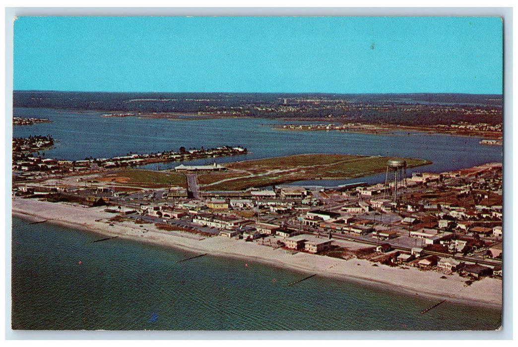 c1960s Madeira Beach Looking Northward Gulf Of Mexico Aerial View FL Postcard