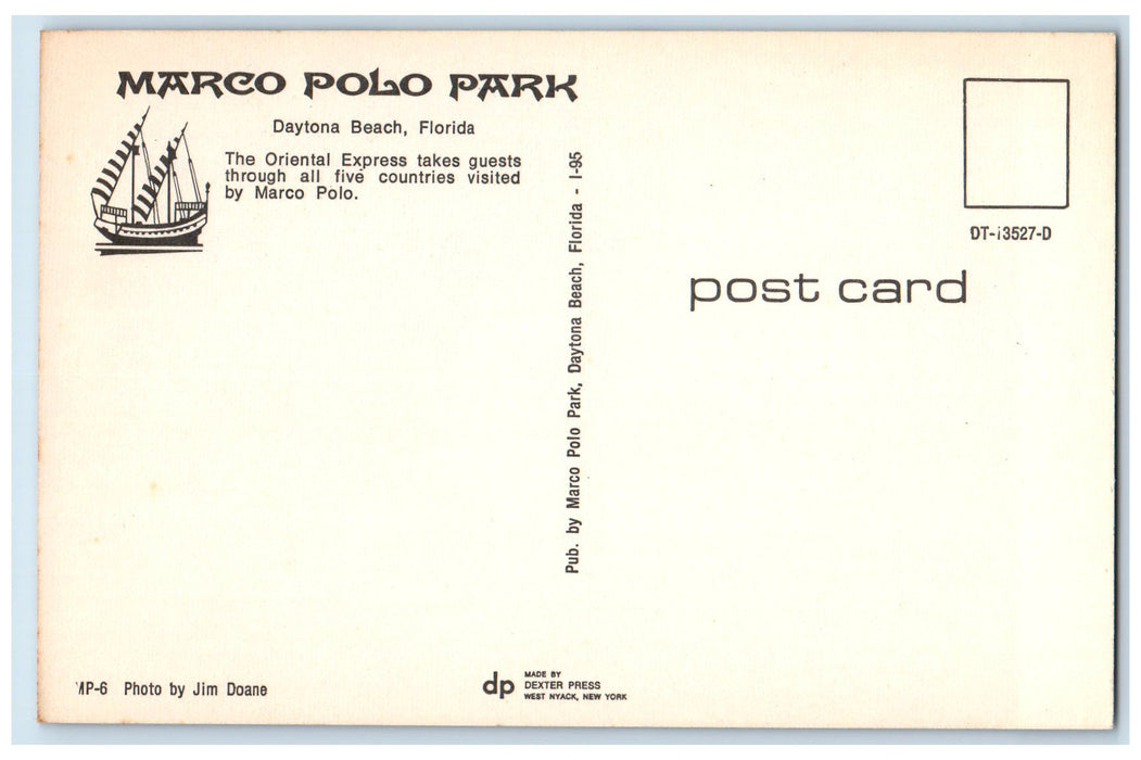 c1960s Marco Polo Park Scene Daytona Beach Florida FL Oriental Express Postcard