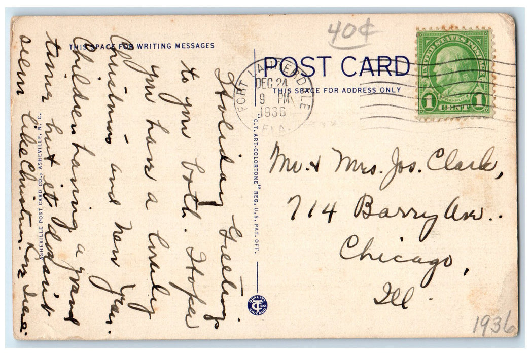 1930 Florida Grapefruit Trees Loaded With Fruit Scene Fort Laudered FL Postcard