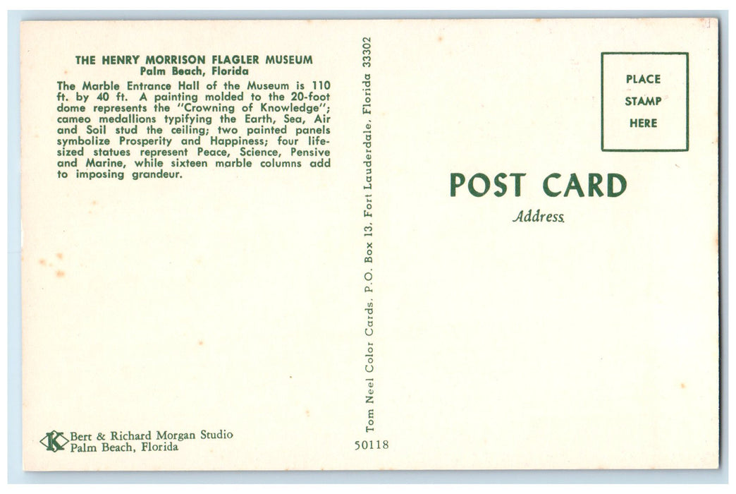 c1960s The Henry Morrison Flagler Museum Palm Beach Florida FL Unposted Postcard